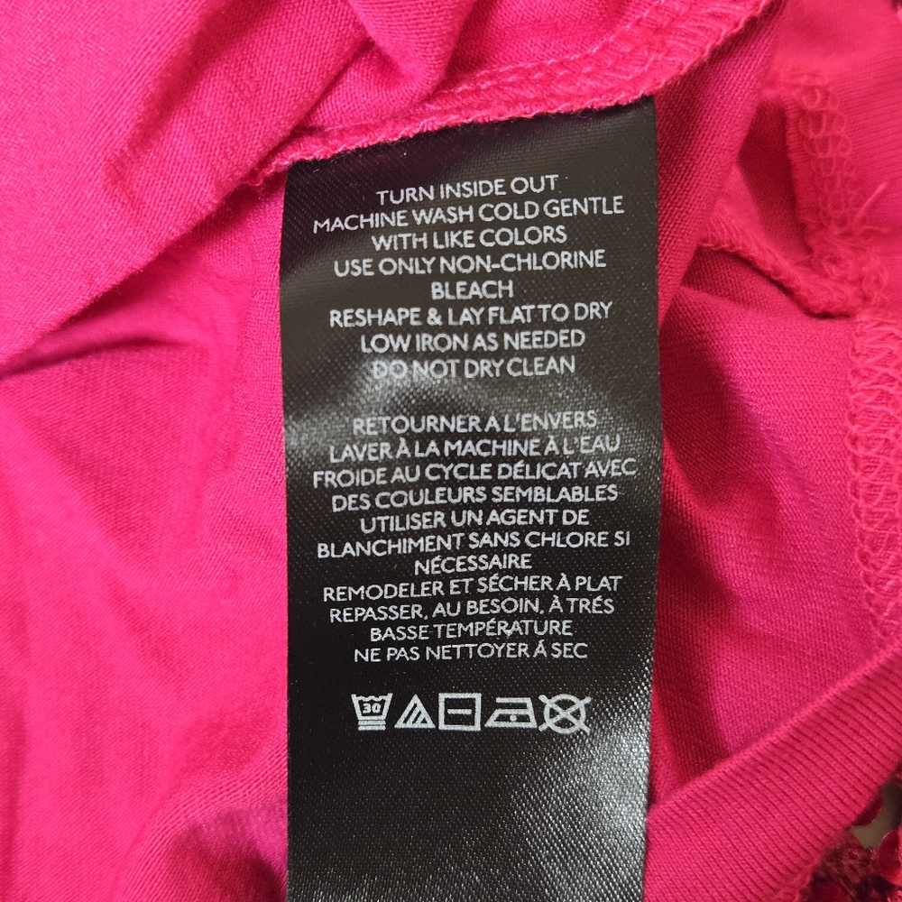 Pilcro Anthropologie Raspberry Pink Mesh Sequin Party Blouse Size Medium - Picture 8 of 13